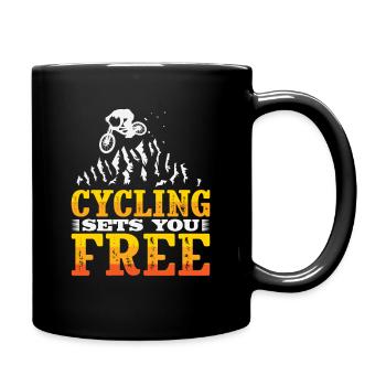 Fahradfahrer Spruch Radsport Fahrrad Radeln - Tasse einfarbig - Schwarz - Rechts