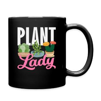 Plant lover planting succulent flower - Full Colour Mug - black - Right