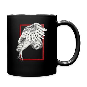 Hibou avec cadre - Mug uni - noir - Droite
