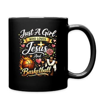Juste une fille qui aime Jésus et le basket - Mug uni - noir - Droite