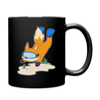 Fuchs Taucher Schwimmbrille Tauchen - Tasse einfarbig - Schwarz - Rechts