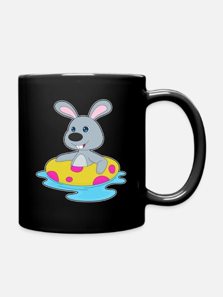 Été de la piscine de natation Bunny - Mug uni - noir