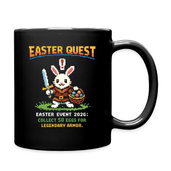 Easter Quest Pixel Bunny - Tasse einfarbig - Schwarz - Rechts