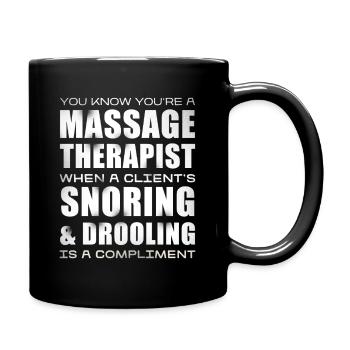 Massage-Therapeut Humor Spruch - Tasse einfarbig - Schwarz - Rechts