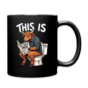 This Is Bull - Funny Bull On Toilet Graphic - Full Colour Mug - black - Right