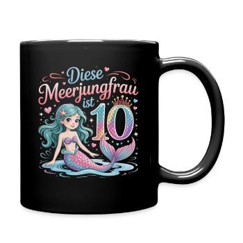 Cette sirène a 10 ans de fille 10 ans - Mug uni - noir - Droite