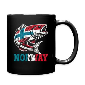 Norway Fischer Fish Angeln Angler Norwegen - Tasse einfarbig - Schwarz - Rechts