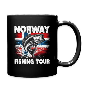 Norway Fischer Fish Angeln Angler Norwegen - Tasse einfarbig - Schwarz - Rechts