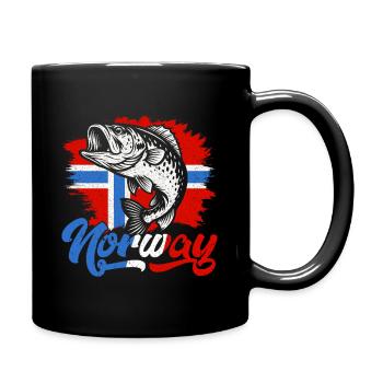 Norway Fischer Fish Angeln Angler Norwegen - Tasse einfarbig - Schwarz - Rechts