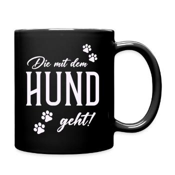 Dog and walking style - Full Colour Mug - black - Right