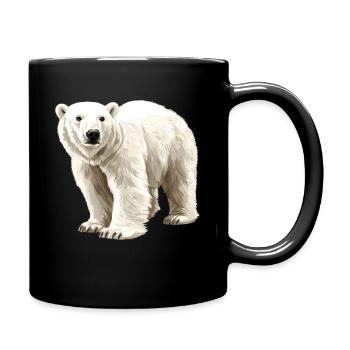Polar Bär Illustration Reinweiß - Tasse einfarbig - Schwarz - Rechts