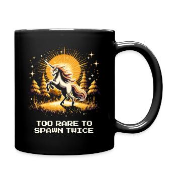 Zu selten | Einmalig | Einhorn | Unikat - Tasse einfarbig - Schwarz - Rechts
