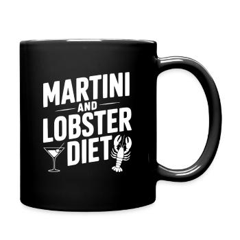 Martini- und Hummerdiät - Tasse einfarbig - Schwarz - Rechts