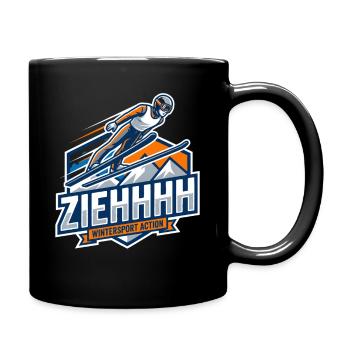 Ziehhhh ski jumping flight through the stadium - Full Colour Mug - black - Right