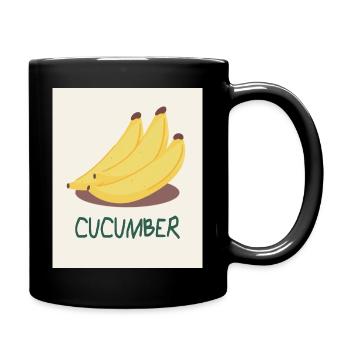 Cucumber Banana – Lustiges Wortspiel Design - Tasse einfarbig - Schwarz - Rechts