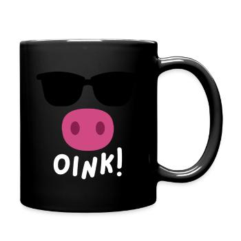 Oink Piggy Cute Costume Design - Full Colour Mug - black - Right