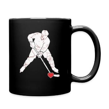 Eishockey Herz - Full Colour Mug - black - Right