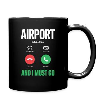 Appels drôles de vacances à l’aéroport et je dois - Mug uni - noir - Droite