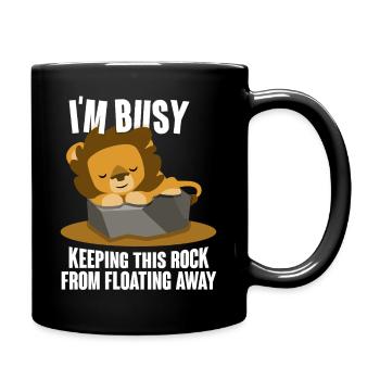 Safari Afrique Savane de la faune du Serengeti Lion - Mug uni - noir - Droite