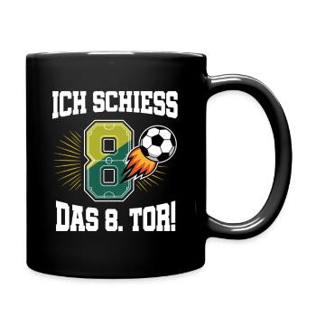 Ich Schiess 8. Tor Lustig 8. Geburtstag Fußball - Tasse einfarbig - Schwarz - Rechts