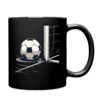 Ball at the net Goal - Full Colour Mug - black - Right