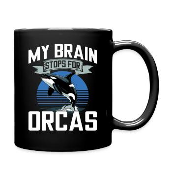 Funny Orca - Tasse einfarbig - Schwarz - Rechts
