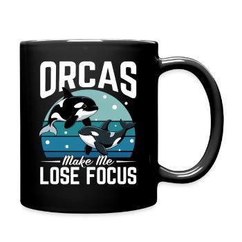 Funny Orca - Tasse einfarbig - Schwarz - Rechts