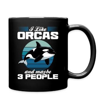 Funny Orca - Tasse einfarbig - Schwarz - Rechts