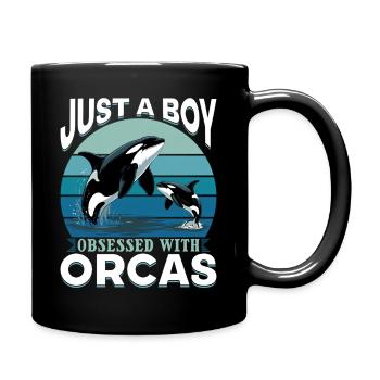 Funny Orca - Tasse einfarbig - Schwarz - Rechts