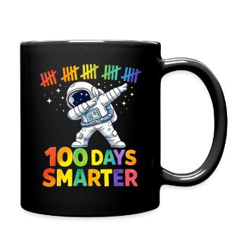 Astronaut 100 Tage Schlauer - Tasse einfarbig - Schwarz - Rechts
