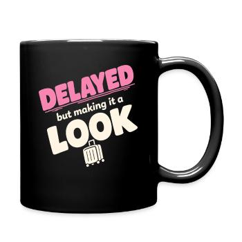 Reiseangst-humor, Flughafen-chaos, Fliegen Ist - Tasse einfarbig - Schwarz - Rechts
