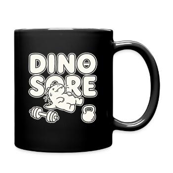 Dino Wunde lustiges Fitnessstudio-Wortspiel - Tasse einfarbig - Schwarz - Rechts