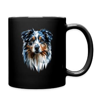 Australian Shepherd Dog Lover Cute Aussie - Full Colour Mug - black - Right