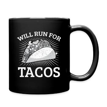 Un marathonien courra pour les tacos - Mug uni - noir - Droite