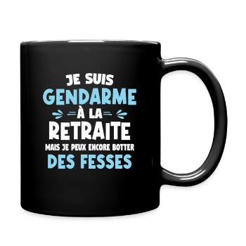 Je suis gendarme à la retraite mais je peux encore - Mug uni - noir - Droite