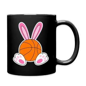 Oster-Basketballhasen-Design - Tasse einfarbig - Schwarz - Rechts
