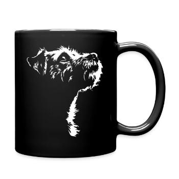Border Terrier Silhouette Dog Dog Wilsigns - Full Colour Mug - black - Right