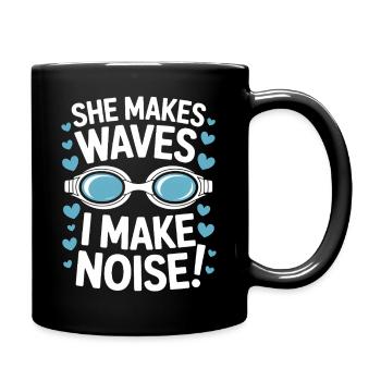 Schwimmen Sprüche Lustiges Schwimmen Geschenk - Tasse einfarbig - Schwarz - Rechts