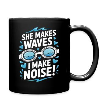 Schwimmen Sprüche Lustiges Schwimmen Geschenk - Tasse einfarbig - Schwarz - Rechts