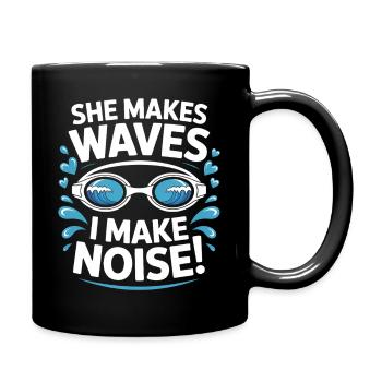 Schwimmen Sprüche Lustiges Schwimmen Geschenk - Tasse einfarbig - Schwarz - Rechts