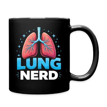 Lung Nerd: Colorful Lung Illustration - Full Colour Mug - black - Right