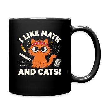 Ich mag Mathe und Cats lustige Lehrerin Katze - Tasse einfarbig - Schwarz - Rechts