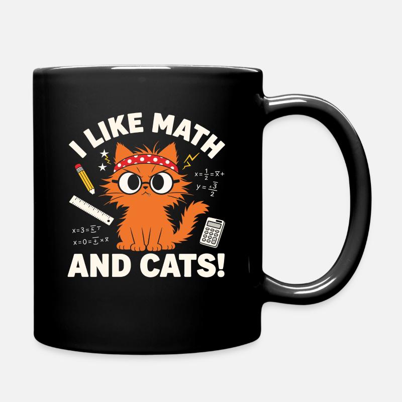J’aime les maths et les chats Professeur drôle Chat - Mug uni - noir