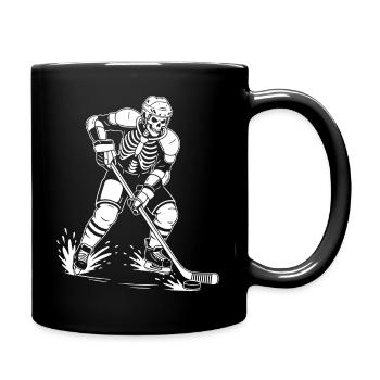 Skeleton spielt Hockey - Tasse einfarbig - Schwarz - Rechts