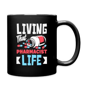 The Life of a Pharmacist Pharmacy Technician - Full Colour Mug - black - Right