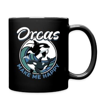 Funny Orca - Tasse einfarbig - Schwarz - Rechts