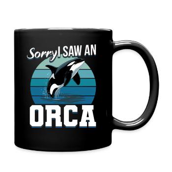 Funny Orca - Tasse einfarbig - Schwarz - Rechts