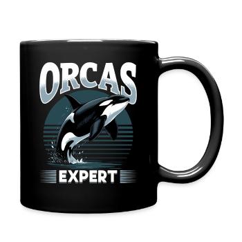 Funny Orca - Tasse einfarbig - Schwarz - Rechts