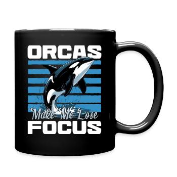 Funny Orca - Tasse einfarbig - Schwarz - Rechts