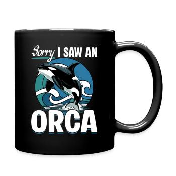 Funny Orca - Tasse einfarbig - Schwarz - Rechts